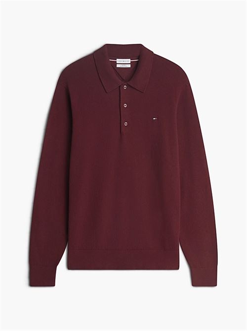 pima org ctn cashmere ls polo TOMMY HILFIGER | MW0MW36519VLP